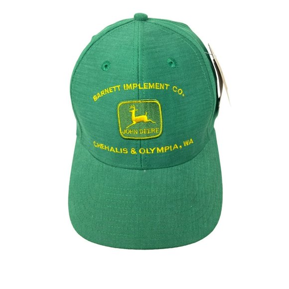 John Deer Barnett Implement Co Chehalis Olympia WA Snapback‎ Trucker Hat Cap NEW - Picture 1 of 6